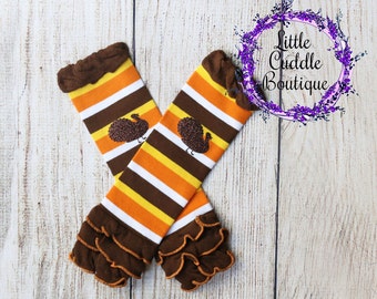 Thanksgiving Leg Warmers, Thanksgiving First Outfit, Fall Leg Warmers, Photo Prop, Holiday Outfit, Baby Shower Gift, Thanksgiving Leggings