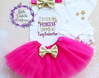Every Princess Needs A Fairy Godmother Baby Tutu Outfit, God baby Gift, Godmother, Godmother Proposal, Goddaughter Outfit, Goddaughter Shirt