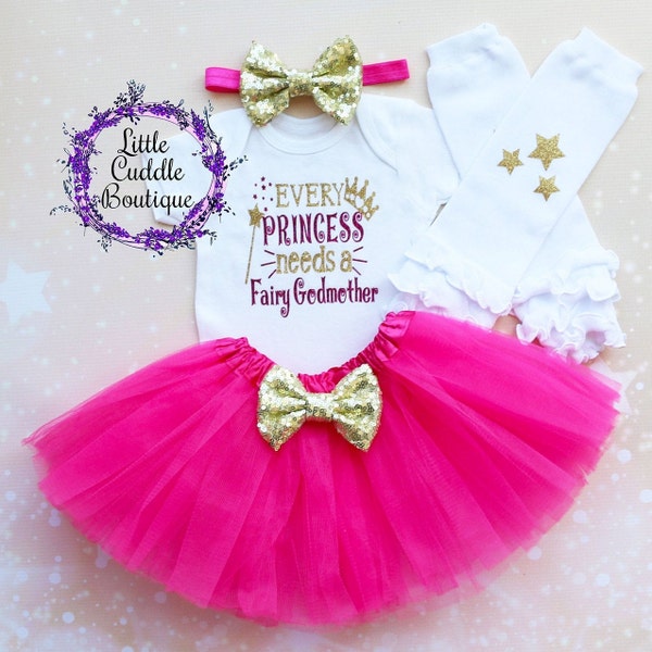 Every Princess Needs A Fairy Godmother Baby Tutu Outfit, God baby Gift, Godmother, Godmother Proposal, Goddaughter Outfit, Goddaughter Shirt