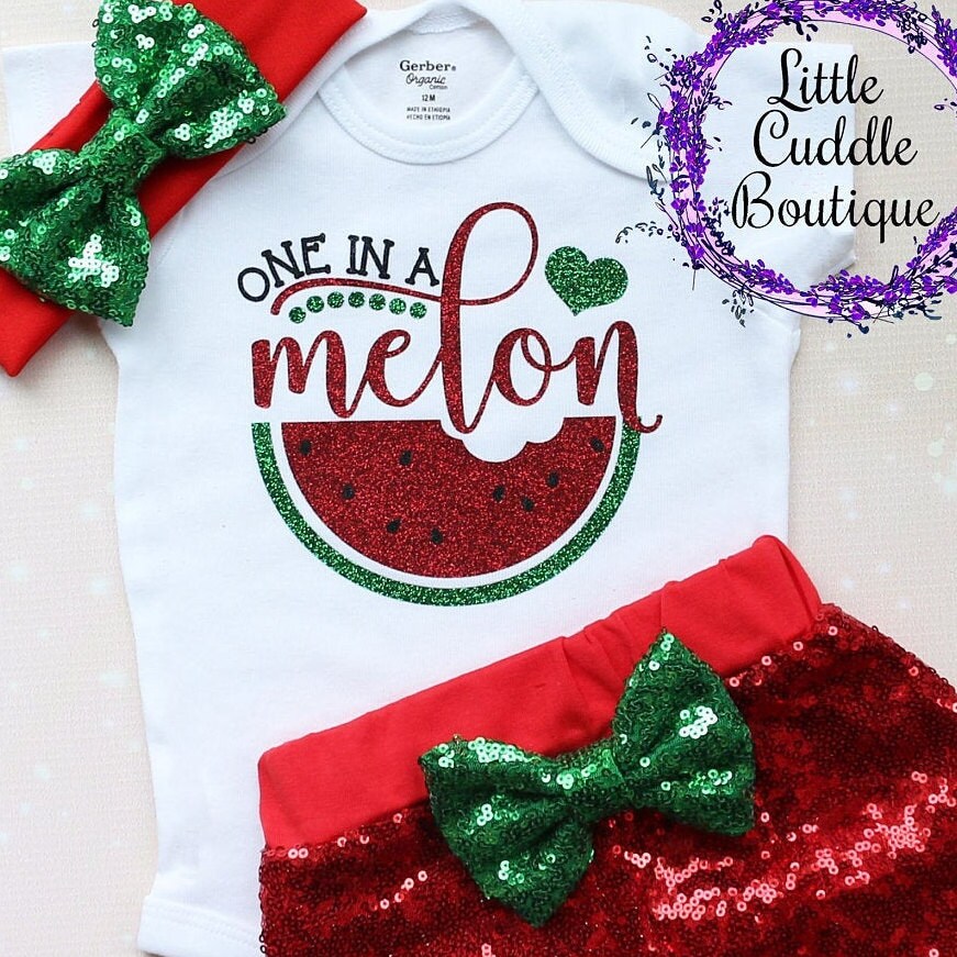 One In A Melon Birthday Shorts Outfit One in a Melon Baby | Etsy