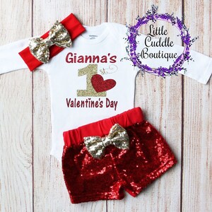 Personalized Valentine&#39;s Outfit, Holiday Outfit, Valentine Bodysuit, First Valentine&#39;s Outfit, Valentine&#39;s Outfit, Personalized Valentine&#39;s