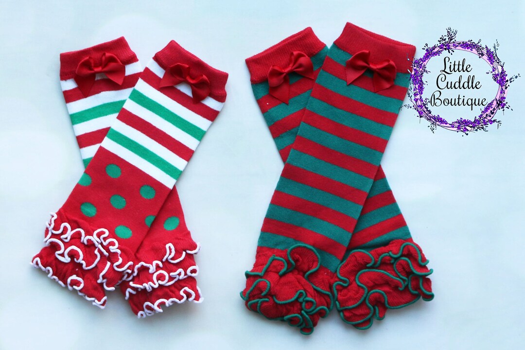 Christmas Leg Warmers, Christmas First Outfit, Red Leg Warmers, Photo