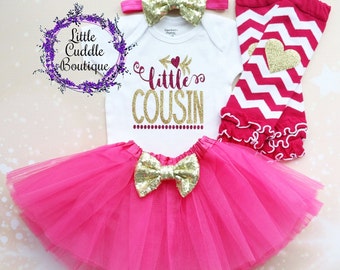 Little Cousin Baby Tutu Outfit, Newborn Cousin, New Baby Cousin, Little Cousin Shirt, Little Cousin Bodysuit, Coming Home Outfit, Cousin