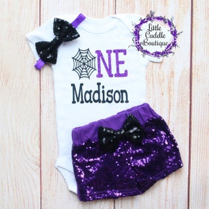 Personalized Halloween First Birthday Outfit, Halloween Baby Outfit, Spider Web Birthday, Halloween 1st Birthday Shirt, Halloween Birthday