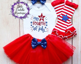 My 1st Fourth of July Outfit, First Fourth of July Bodysuit, Patriotic Baby, 4th of July Outfit, Firework Outfit, First Holiday Outfit, July