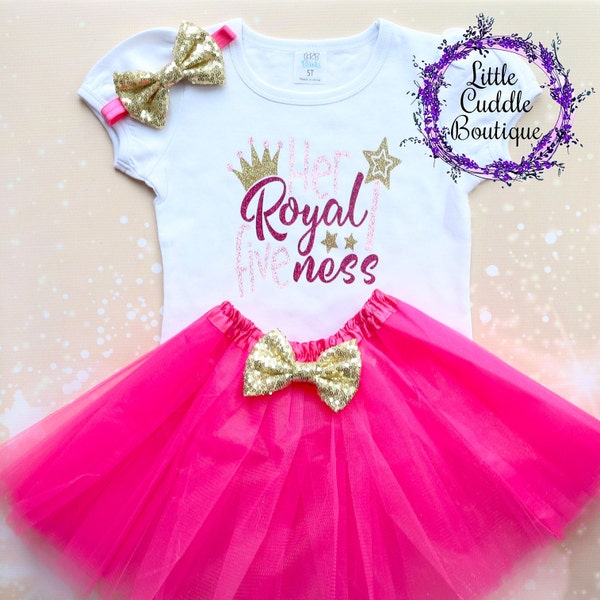 Her Royal Fiveness Birthday Tutu Outfit, Her Royal 5 Ness, 5 Year Old Birthday Outfit, 5th Birthday Shirt, Five Year Old Party, Five, 5th