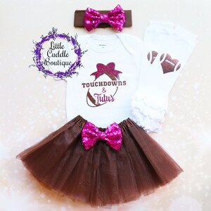 Tutus and Touchdowns Baby Tutu Outfit, Baby Girl Outfit, Baby Tutu, Football Shirt, Football Bodysuit, Girl Football Outfit, Photo Shoot