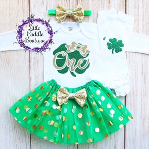 St. Patrick&#39;s Day First Birthday Tutu Outfit, St. Patrick&#39;s Day Outfit, St. Patrick&#39;s Birthday, Shamrock Outfit, St. Patty&#39;s Day, Clover