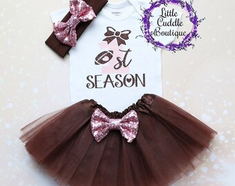 First Football Season Baby Tutu Outfit, Baby Girl Outfit, Baby Tutu, Football Shirt, Football Bodysuit, Girl Football Outfit, Photo Shoot