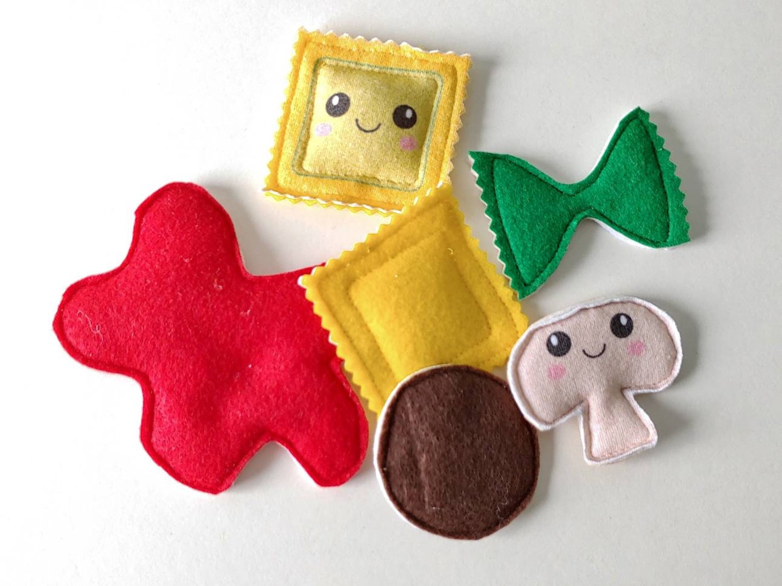 Italian Pasta Plush Play Food Felt Backed Etsy