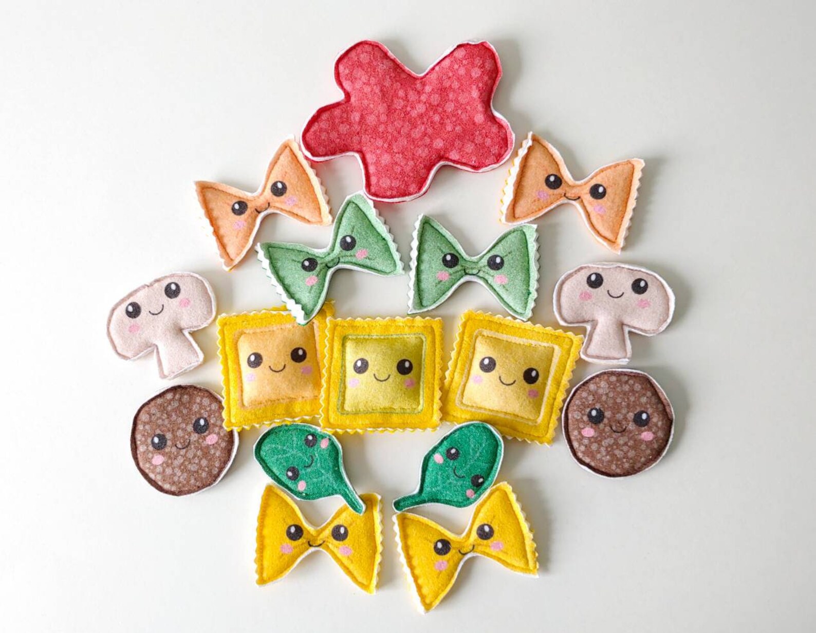 Italian Pasta Plush Play Food Felt Backed Etsy