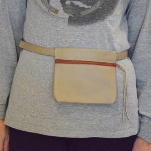 Leather waist bag, Fanny pack Travel bag. Hip poch