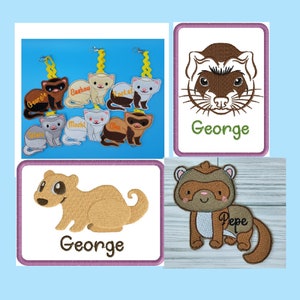 Personalized Ferret Pet Cage/Carrier ID Name Tags