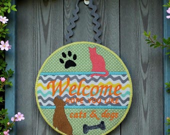 Welcome Cat & Dog Door Signs