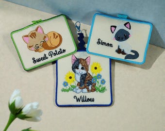 Personalized Cat Kitty Pet Cage/Carrier ID Name Tags