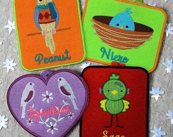 Personalized Parrot Canary Parakeet Budgie Cage/ID Tag