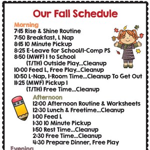 Instant download-Custom Editable-Fall School Schedule for Kids! Daily schedule routine, custom, daily planner.