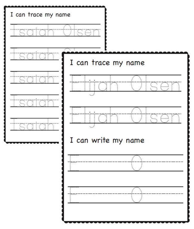 full name practice worksheets custom etsy