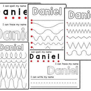 DANIEL Instant Download-DANIEL Preschool Name Recognition and Writing Practice Printable Sheets DIGITAL