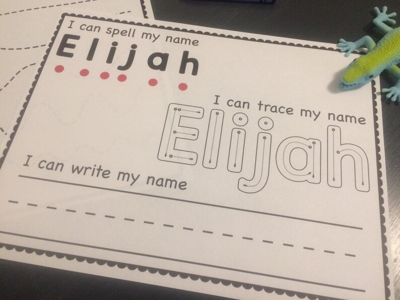 custom preschool name recognition and writing practice etsy