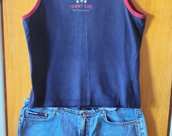 Vintage Tommy Hilfiger Tank Top And Denim Shorts Set