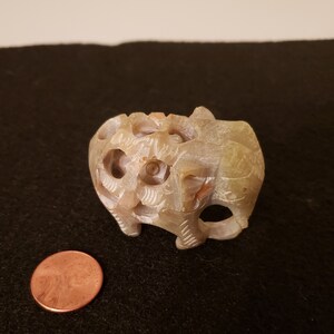 Vintage Hand Carved Elephant - Natural Soapstone