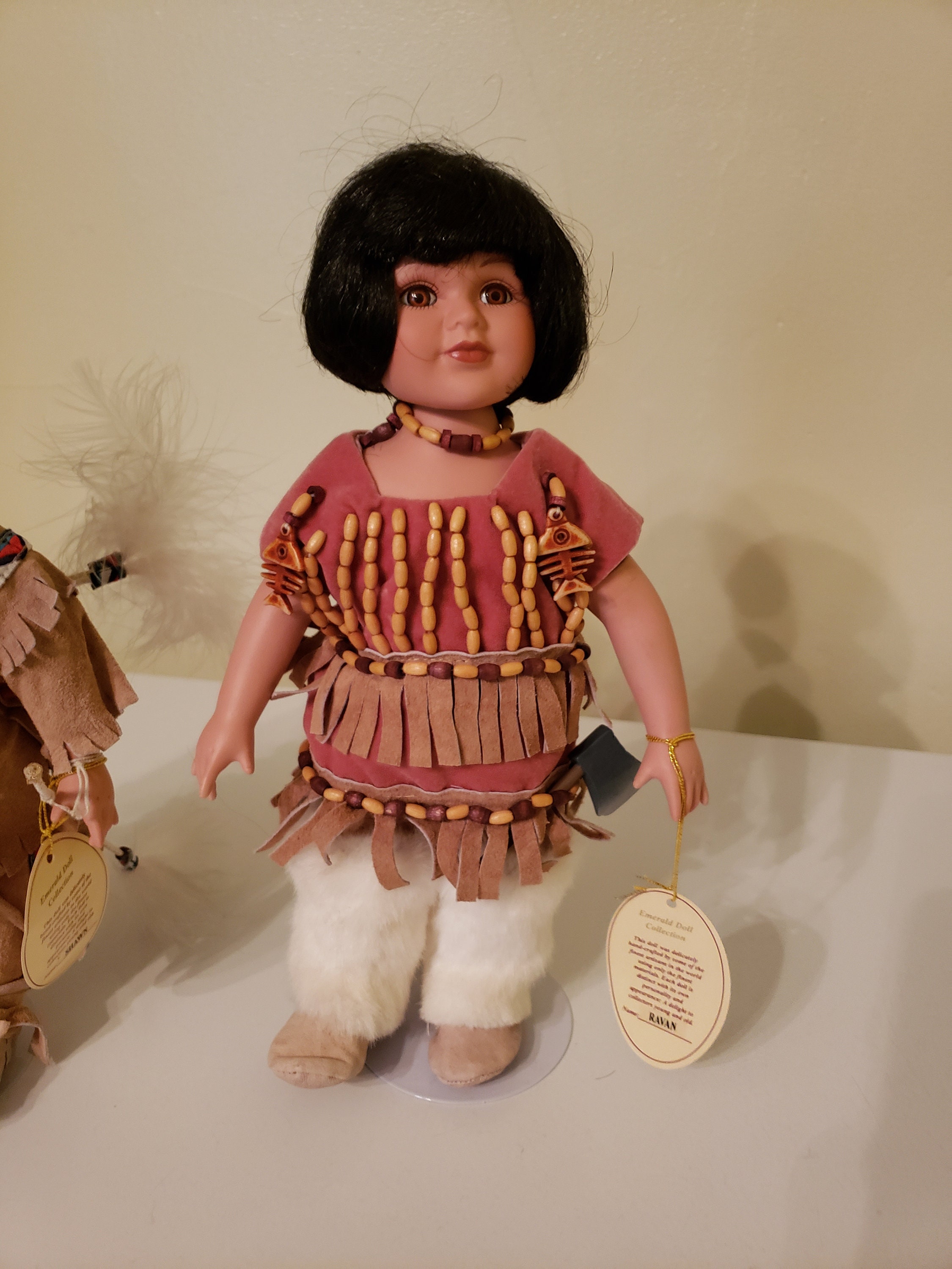 Emerald Doll Collection Set of 2 Native American Porcelain Dolls Etsy