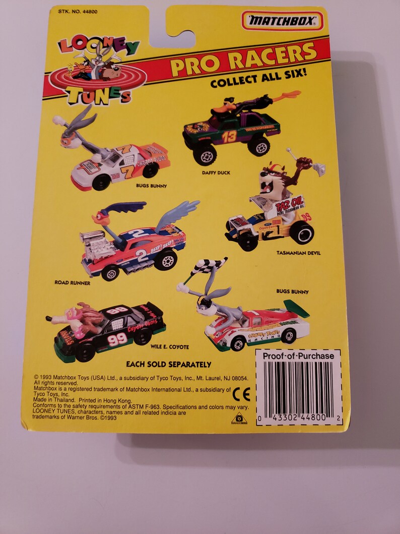 Matchbook Racers Characters 1993 Matchbox Bugs Bunny Pro Racer Car - Etsy