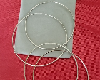 Vintage 1970's Hoop Earrings and 2 Bangle Bracelets