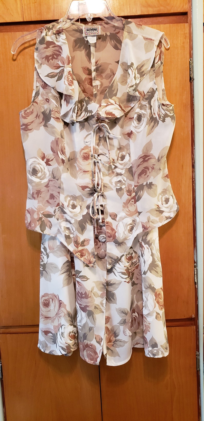 2 Pc Sleeveless Blouse and Culotte Skirt Set
