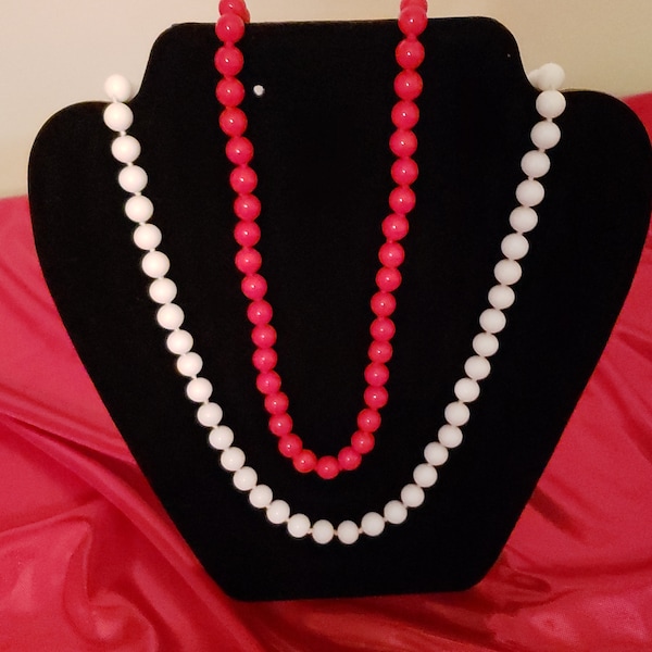 2 Vintage Glass Beaded Necklaces