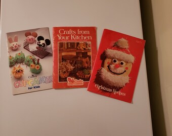Vintage Crafts, Cupcakes, And Christmas Baking Books