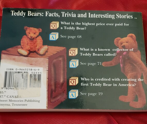 Teddy Bears Facts Trivia And Interesting Stories Book Etsy