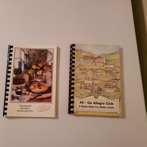 2 Separate Vintage Fundraiser Recipe Books