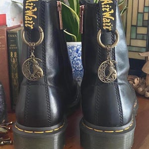 Moon Howling Wolf Boot Charms: Unique Clip On Boot Jewellery. Key Ring Or Bag Decoration.