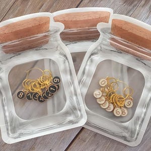 Numbered Stitch Markers: Set of 10 Knitting Crochet Progress Keepers.