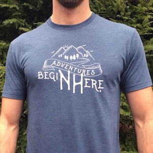 Unisex Indigo Blue/Gray New Hampshire Adventure T-Shirt