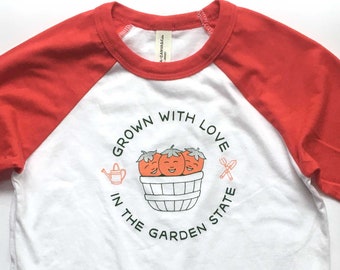 Grown in the Garden State New Jersey Tomatoes Toddler Baseball T Shirt
