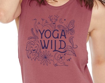 Mauve Yoga Wild Muscle Tank Top / Yoga Shirt / Yoga Tank