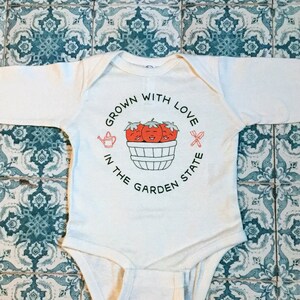 Tutina a maniche lunghe per neonati e bambini, coltivata nel Garden State, pomodori del New Jersey