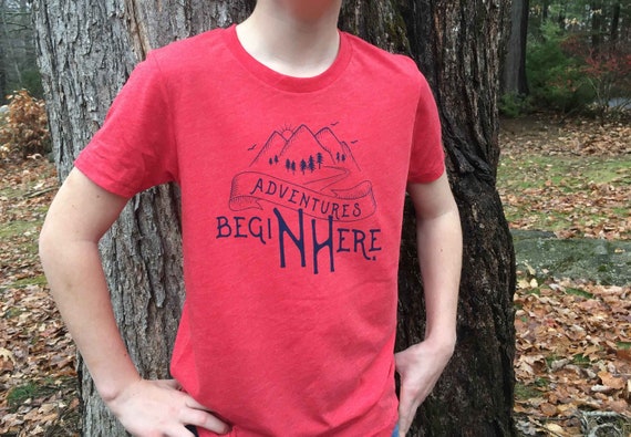 aantrekkelijk Kardinaal Instituut Kids New Hampshire Adventures T-Shirt Heather Rood - Etsy België