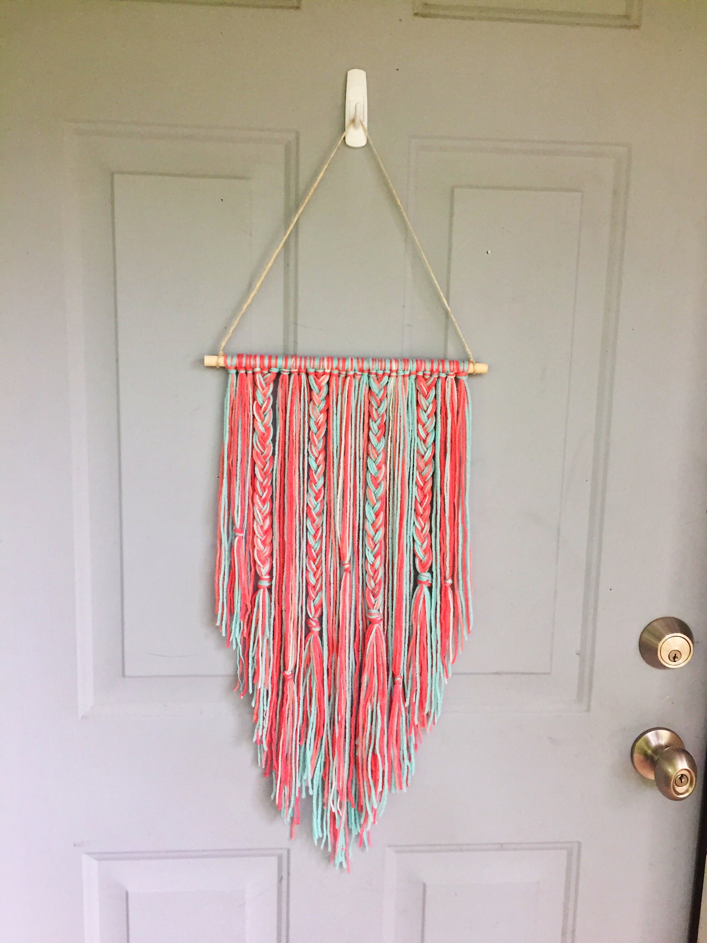 Boho Wall Hanging Bow holder Yarn Wall Hanging Nursery Etsy