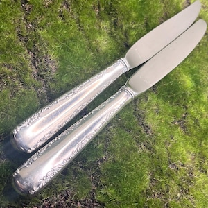 Cuchillo, cubiertos de plata de ley, patrón Gorham Sterling Camellia de 1941-1942