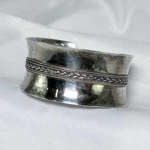 Vintage Sterling Silver Cuff with Braided Detailing