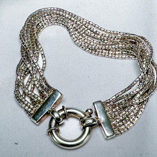 Vintage Sterling Silver Multi-Chain Bracelet