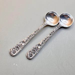 Spoon, Salt, Sterling Silver, S. Kirk & Son, Bright and Matte