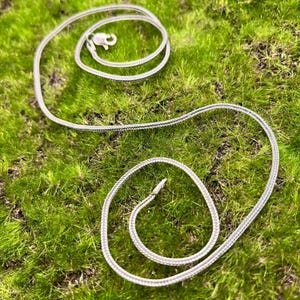 Necklace, Sterling Silver, Wheat Chain, 24 Inch