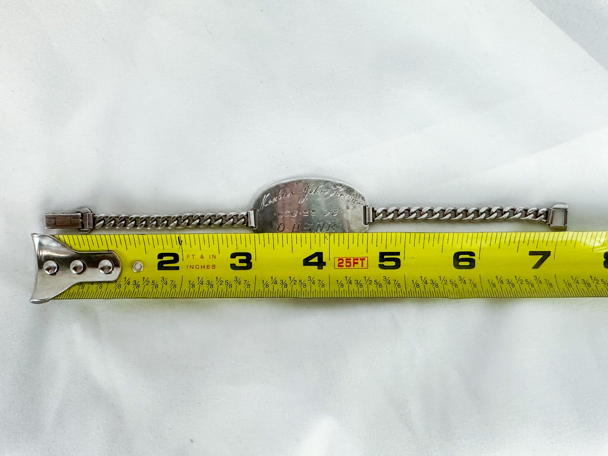 Vintage USNR O Sterling Silver ID Bracelet, 1940s - Etsy Vintage USNR O Sterling Silver ID Bracelet, 1940s - Etsy