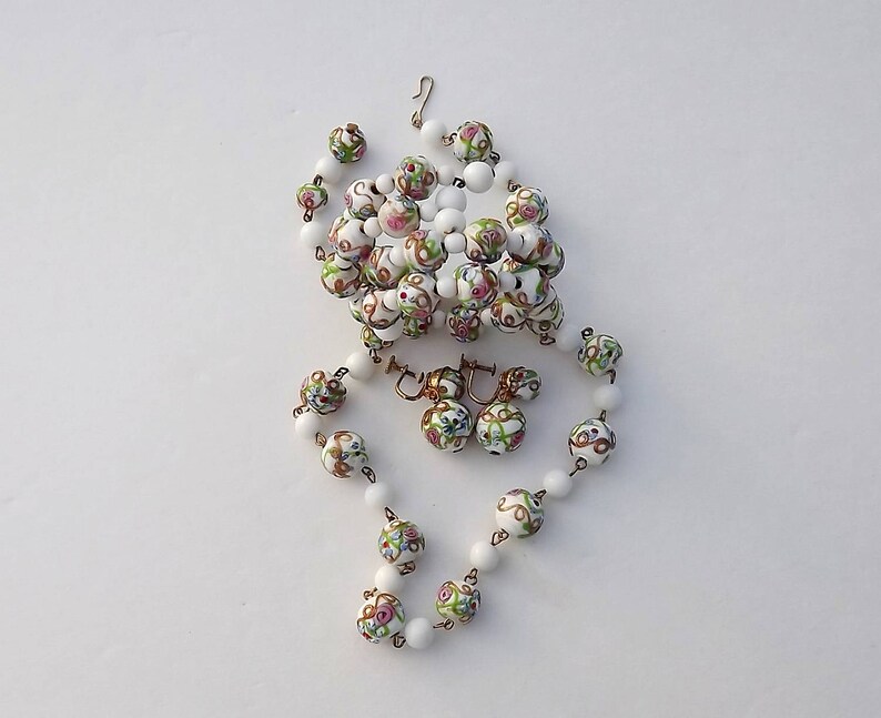 Italian WEDDING CAKE BEADS Necklace Set Demi Parure Etsy