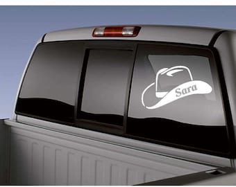 Cowboy Hat Vinyl Decal Personalized